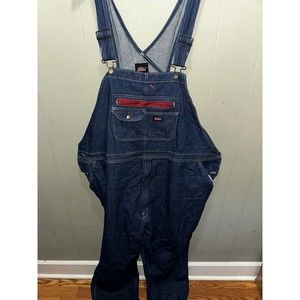 B1806 VTG Dickies Men's Bib Carpenter Denim Work Overalls Size 3XL 54/33